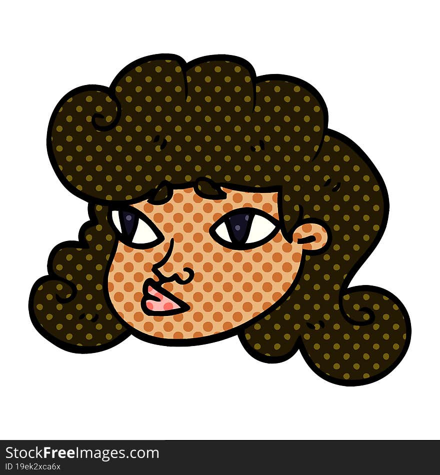 cartoon doodle female face