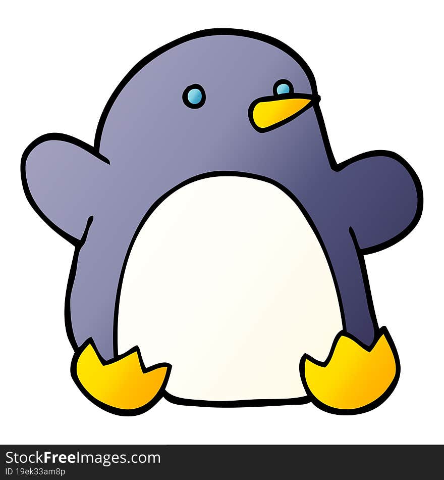 cartoon doodle christmas penguin