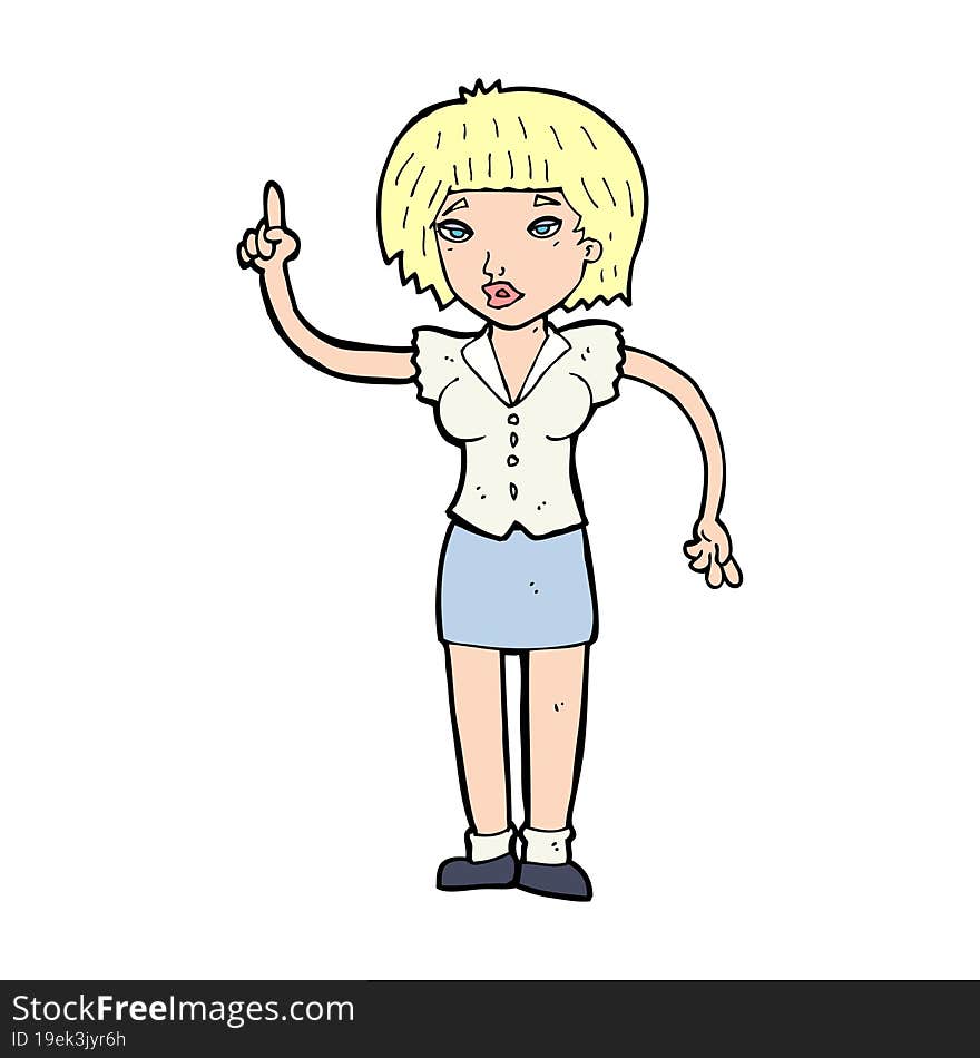 Cartoon Woman With Idea