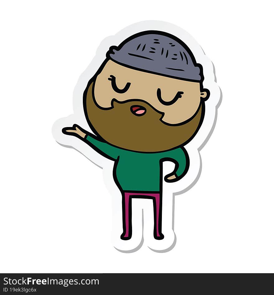 sticker of a cartoon man with beard