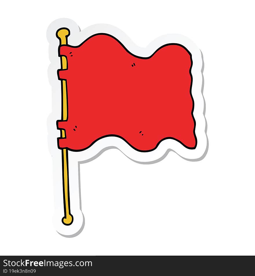 Sticker Of A Cartoon Flag