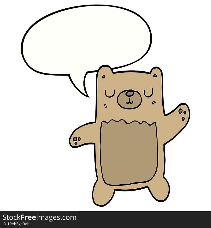 Cartoon Bear And Speech Bubble