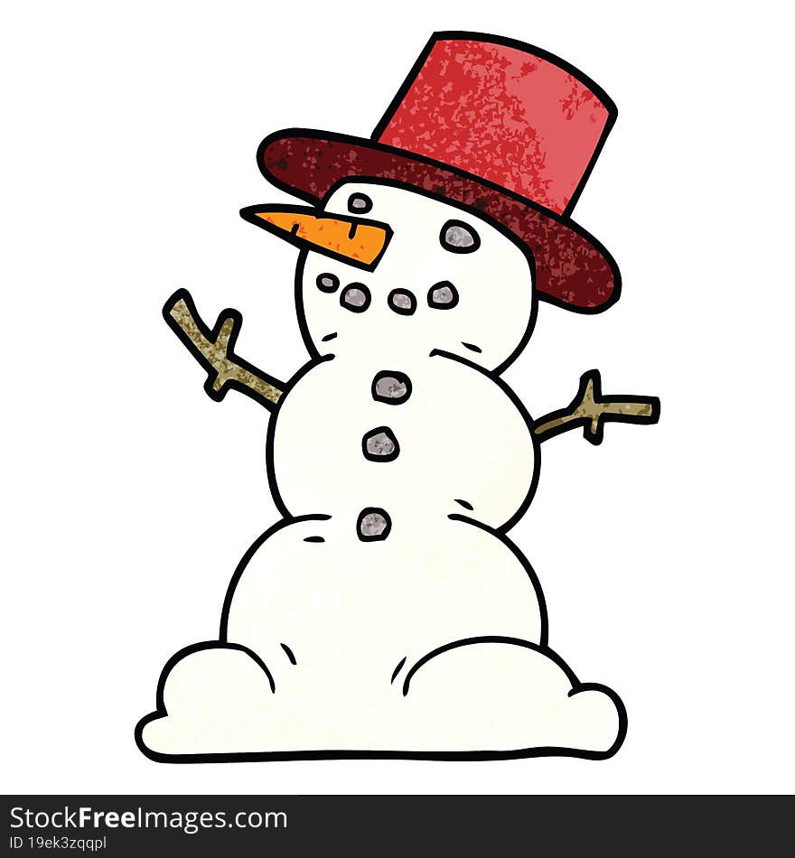 Cartoon Doodle Snowman