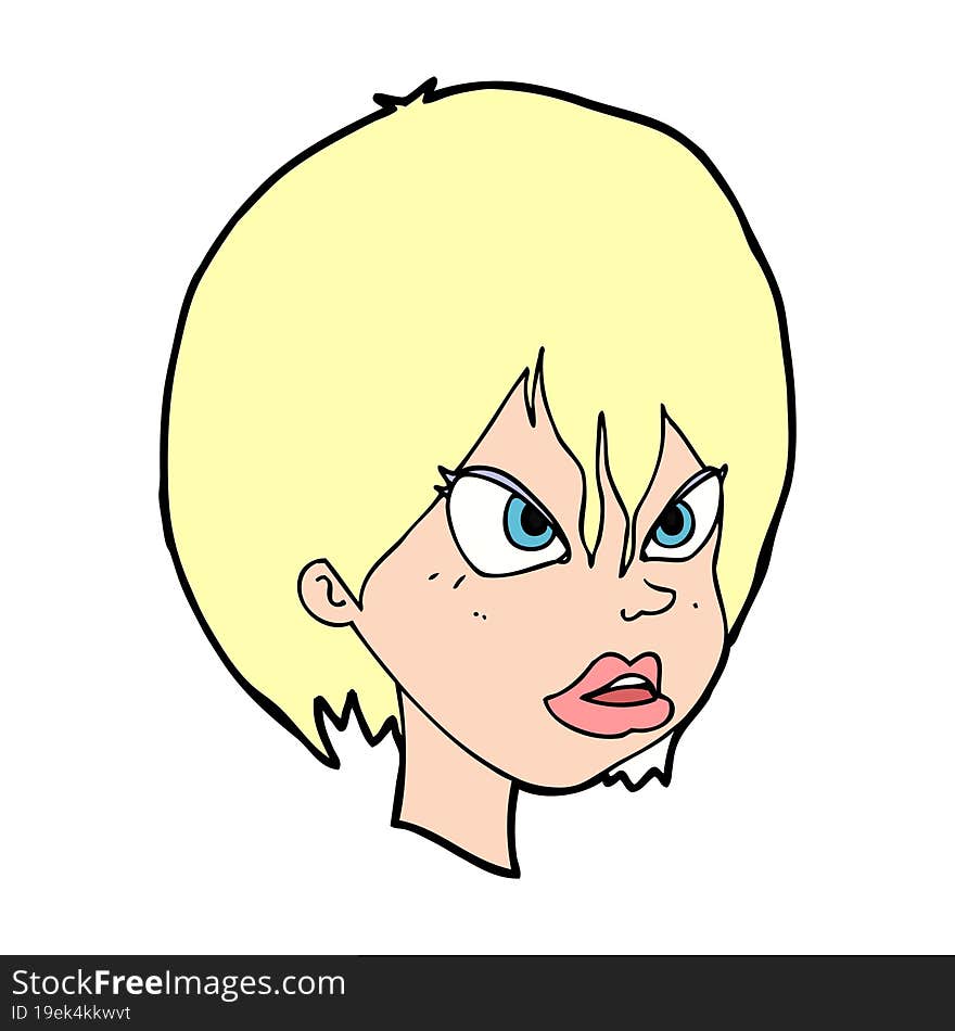 cartoon annoyed woman