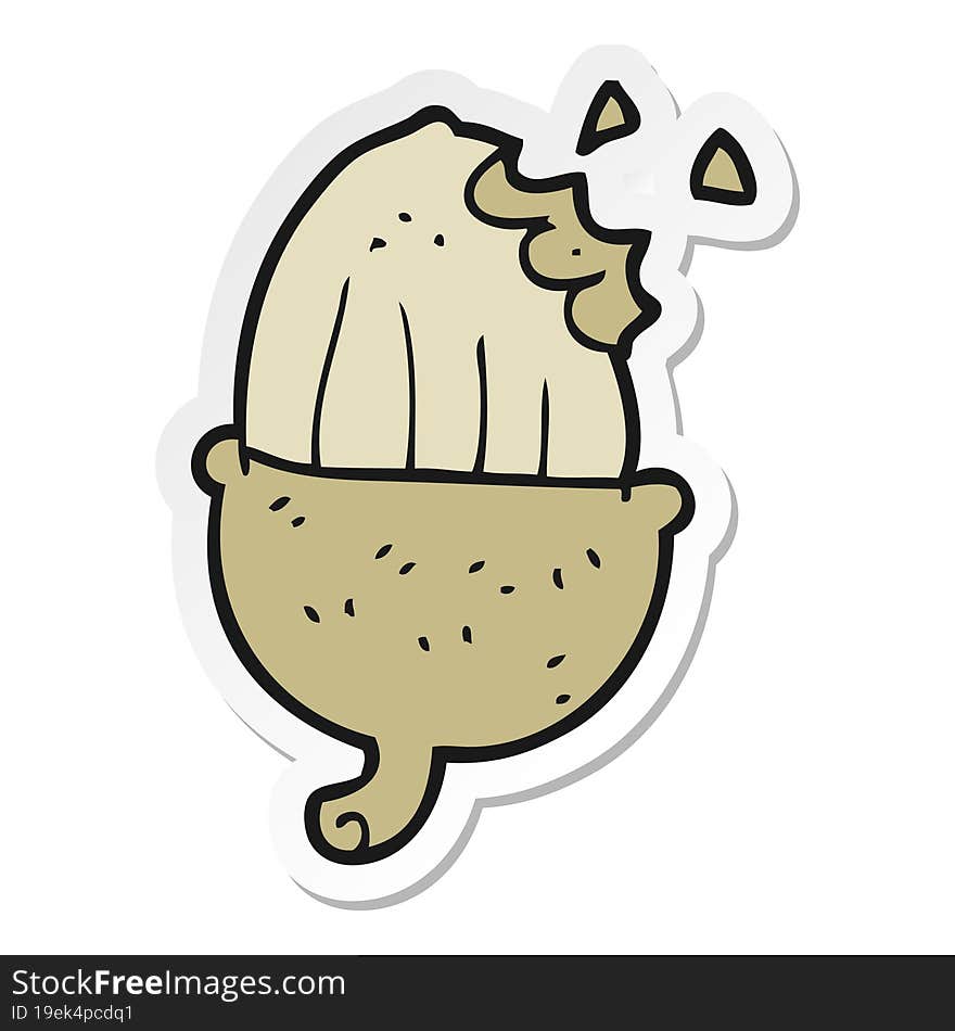 sticker of a cartoon acorn