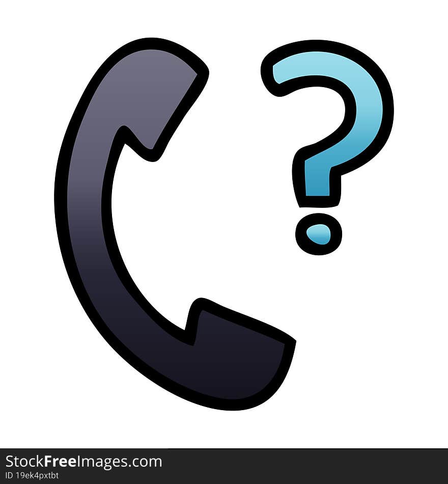 gradient shaded cartoon telephone handset