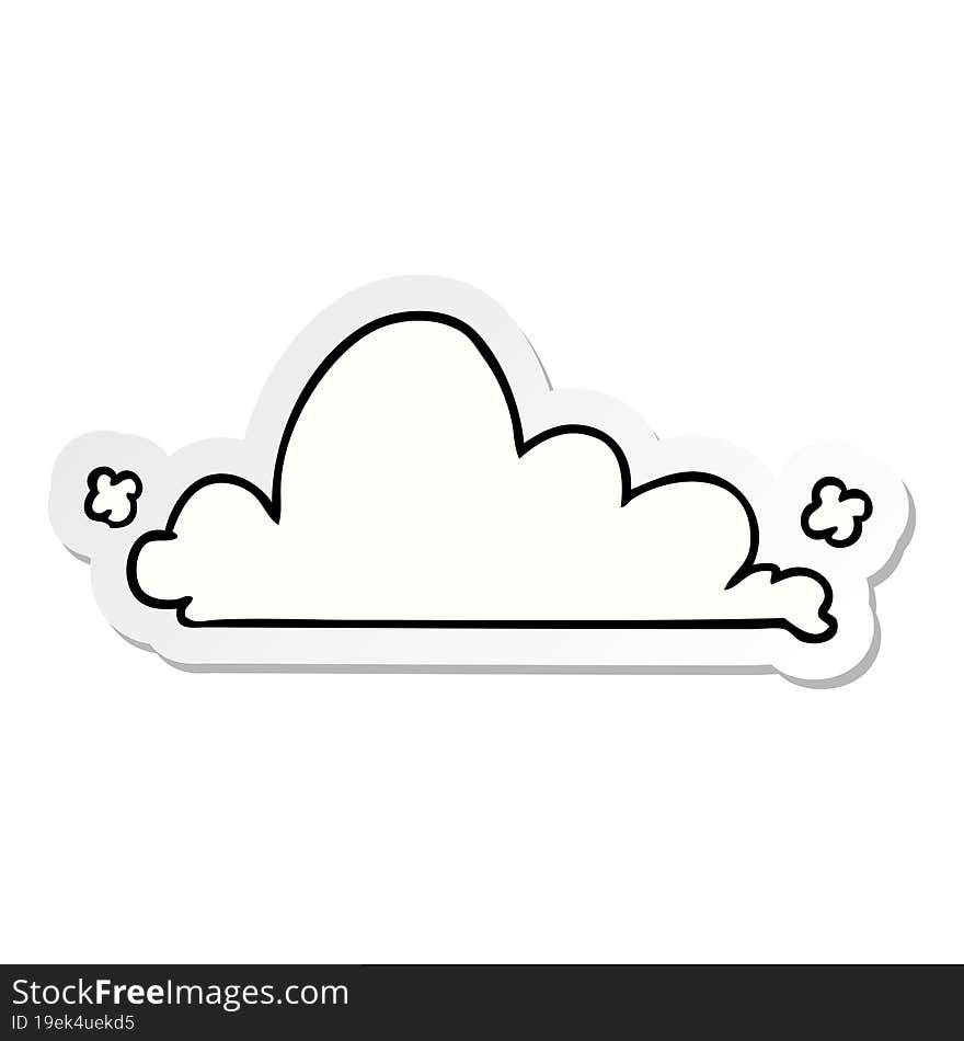 sticker cartoon doodle of a white cloud