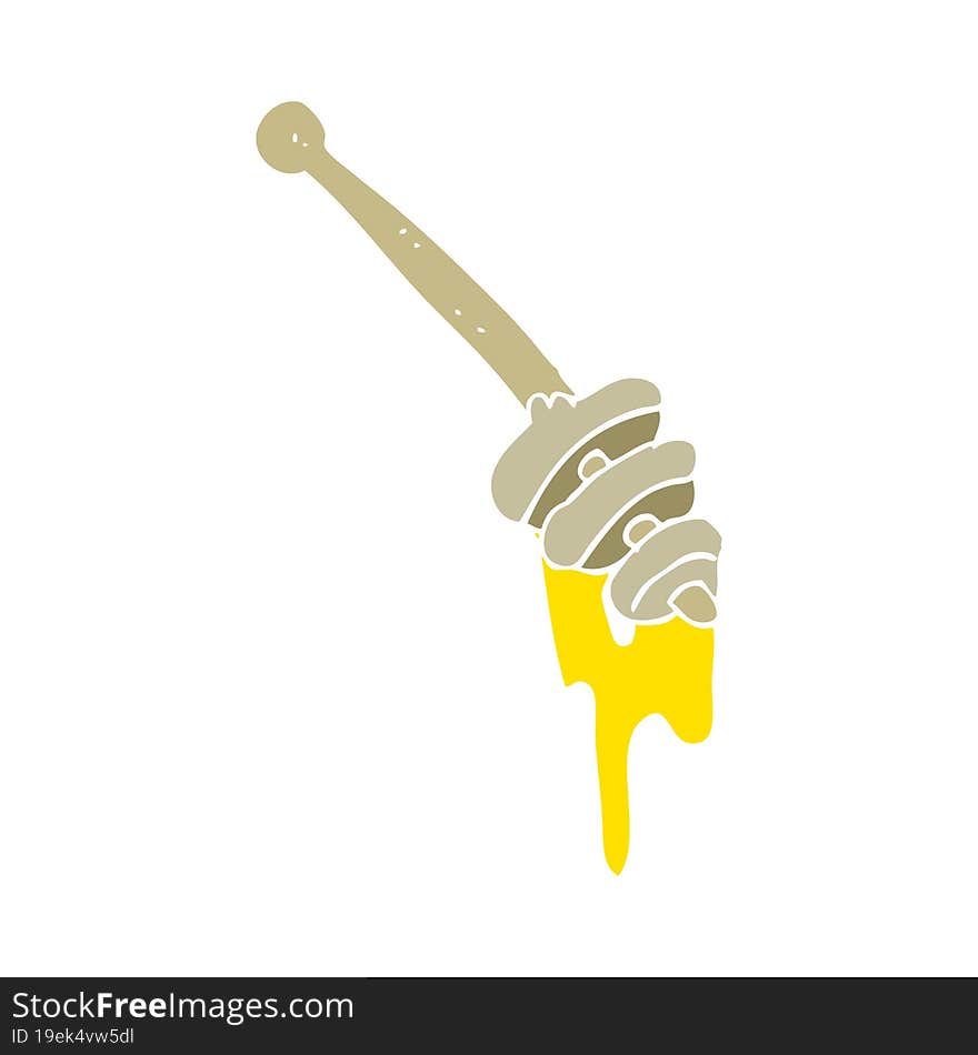 flat color illustration of honey dipper. flat color illustration of honey dipper