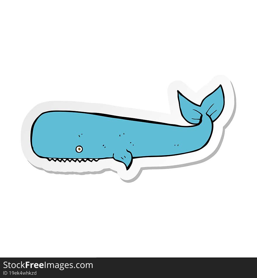 Sticker Of A Cartoon Whale