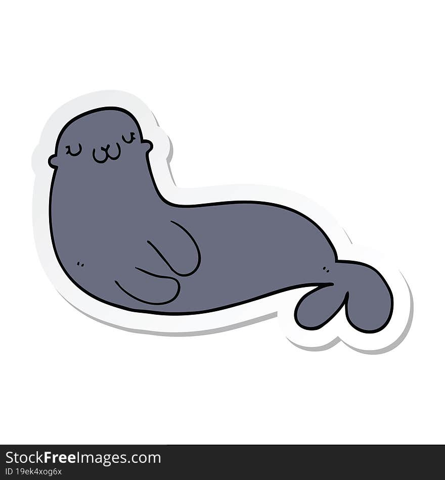 sticker of a cute cartoon seal