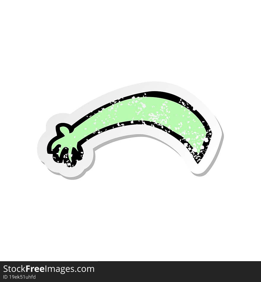 retro distressed sticker of a cartoon alien  arm