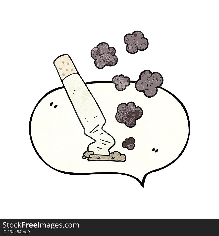 speech bubble textured cartoon cigarette