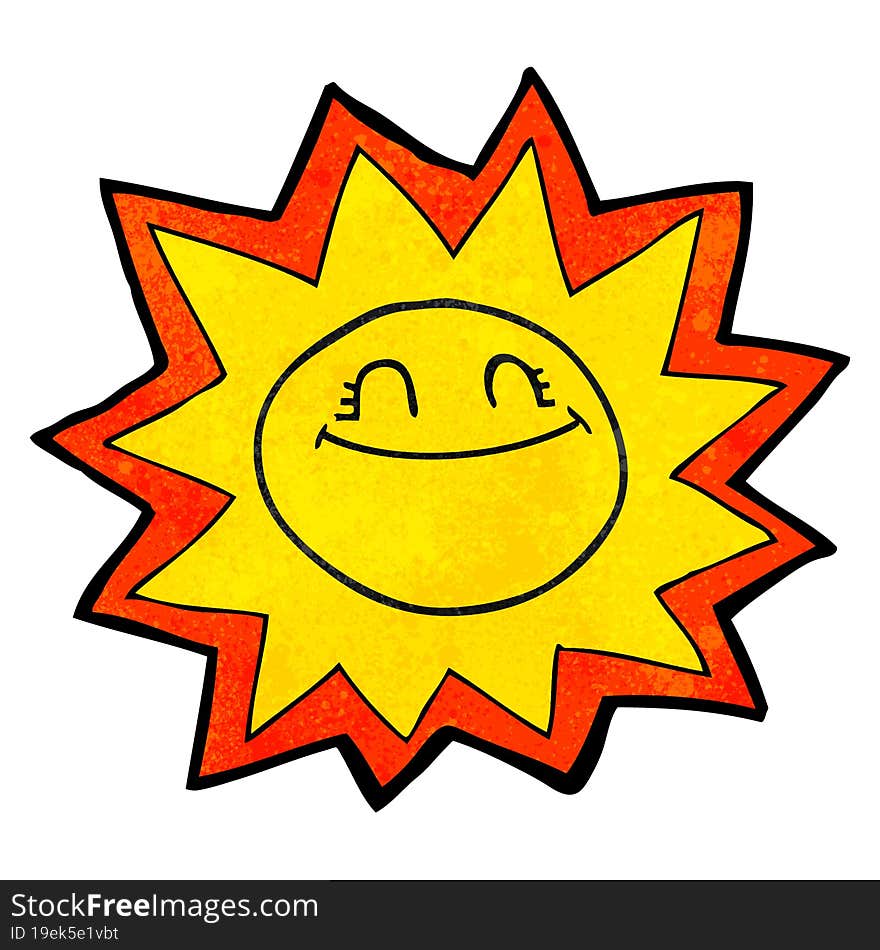 happy texture cartoon sun