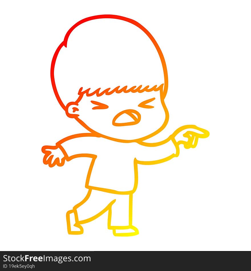 warm gradient line drawing cartoon stressed man