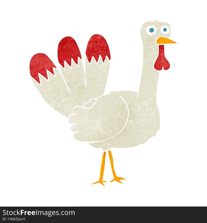 retro cartoon turkey