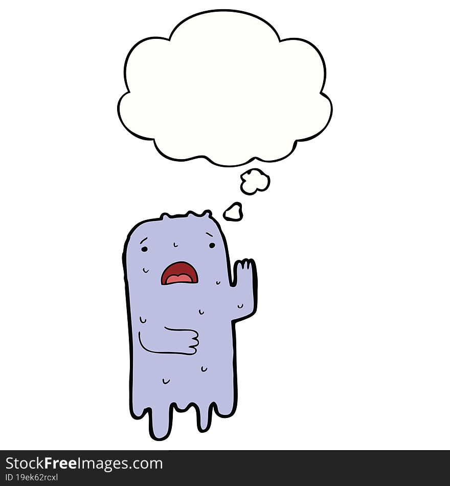 cartoon ghost with thought bubble. cartoon ghost with thought bubble