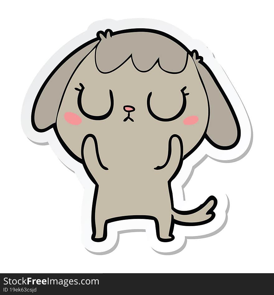 sticker of a cute cartoon dog