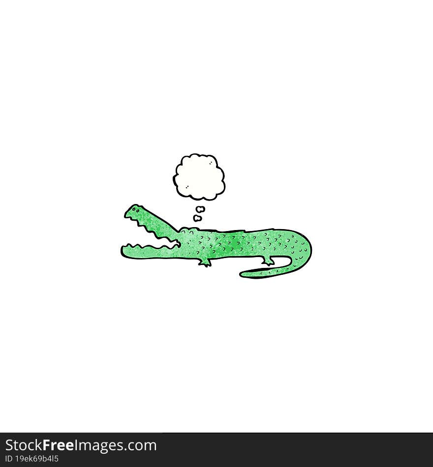 Cartoon Crocodile With Thought Bubble