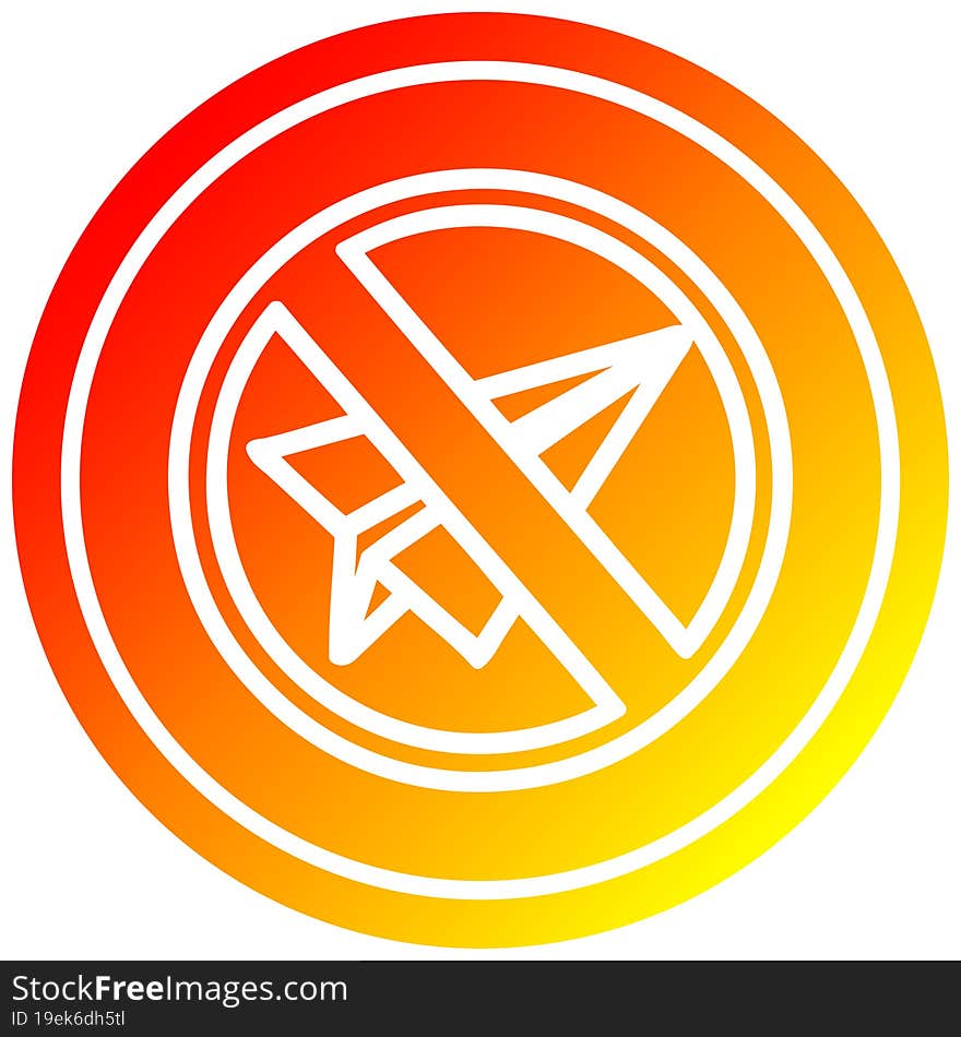 paper plane ban circular in hot gradient spectrum