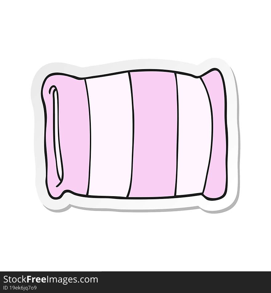 sticker of a cartoon pillow