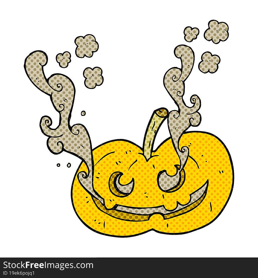 comic book style cartoon halloween pumpkin