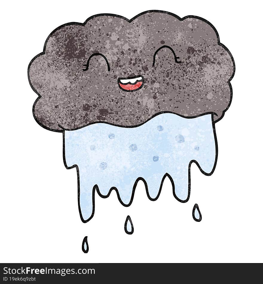 textured cartoon rain cloud