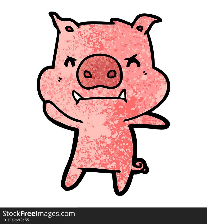 angry cartoon pig. angry cartoon pig