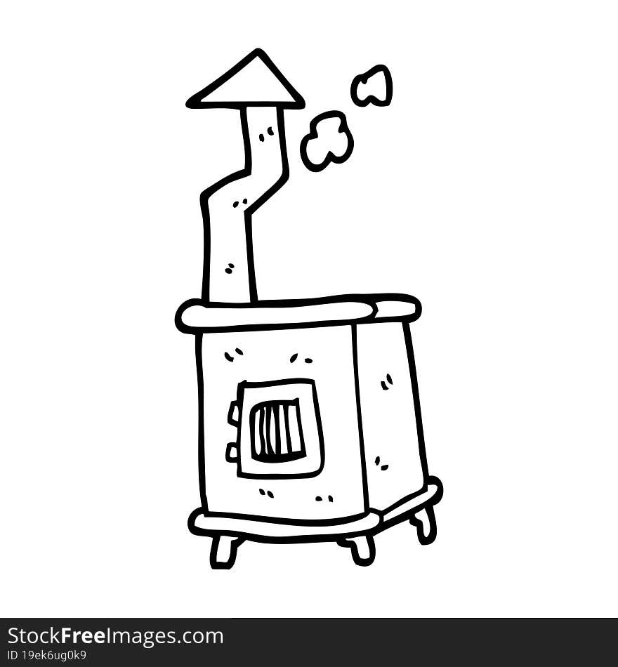 Line Drawing Cartoon Wood Burner