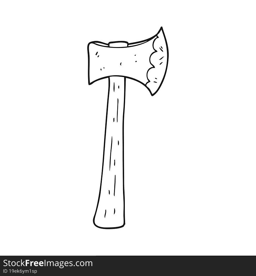 Black And White Cartoon Axe