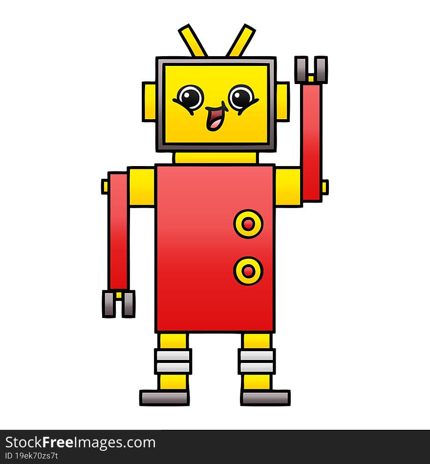 Gradient Shaded Cartoon Robot