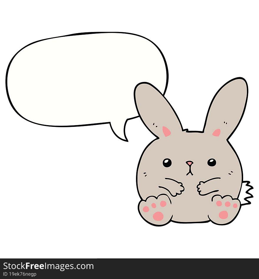 cartoon rabbit with speech bubble. cartoon rabbit with speech bubble