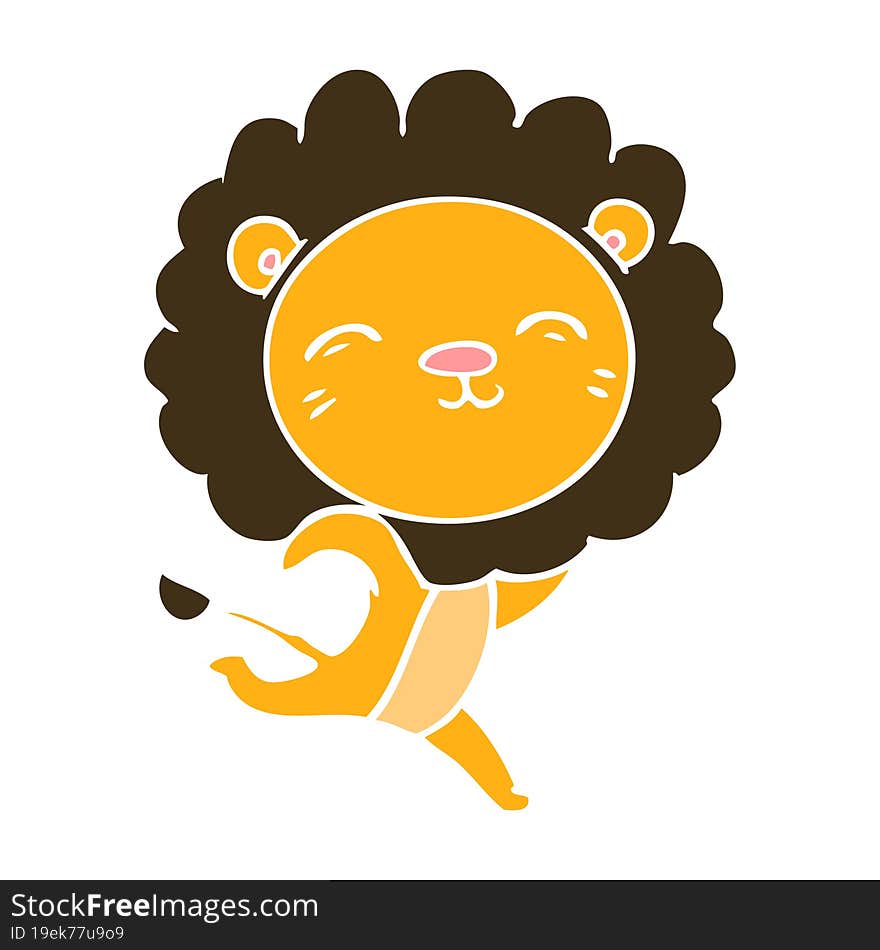 flat color style cartoon lion