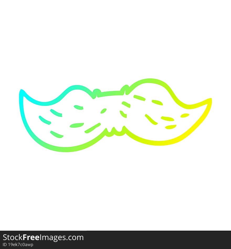 Cold Gradient Line Drawing Cartoon Mans Mustache