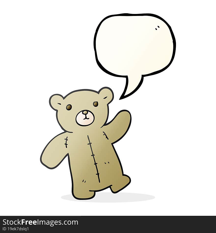 Speech Bubble Cartoon Teddy Bear