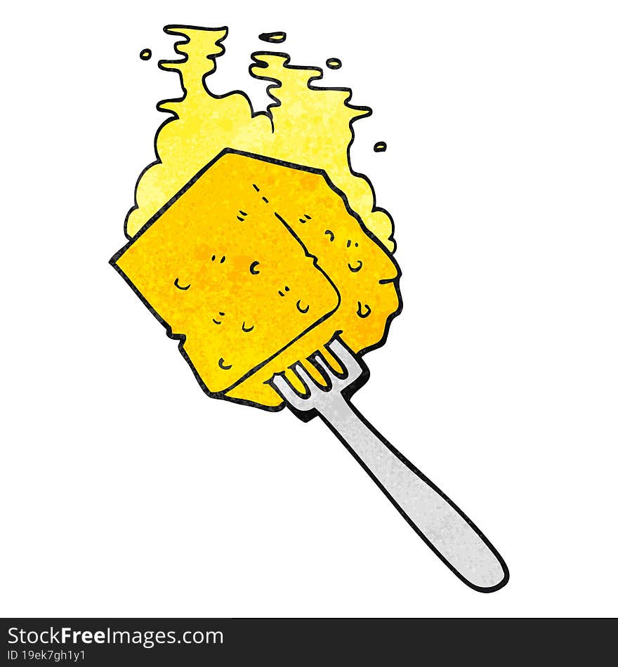 texture cartoon cheese on fork