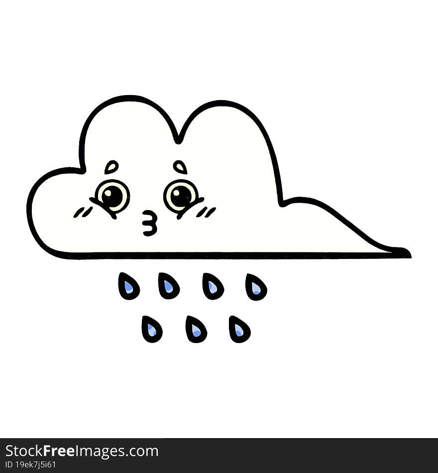 Comic Book Style Cartoon Rain Cloud