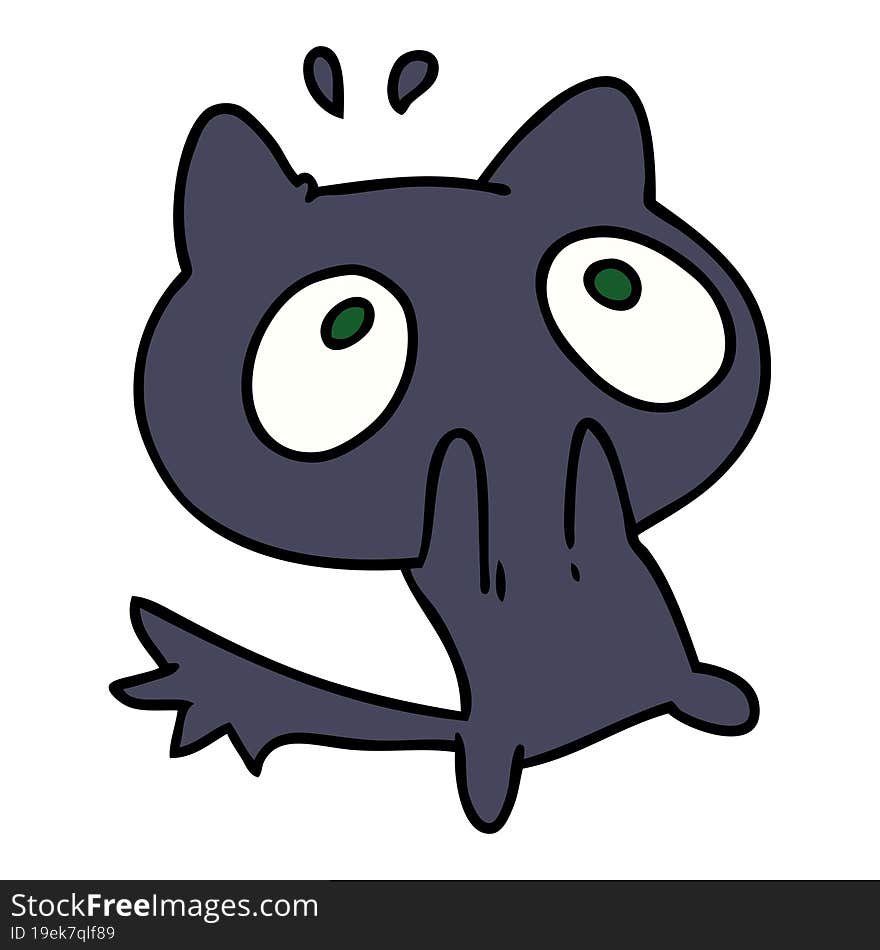 cartoon kawaii of a shocked cat