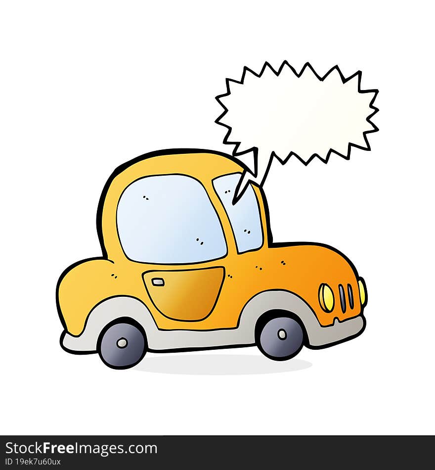 cartoon car with speech bubble