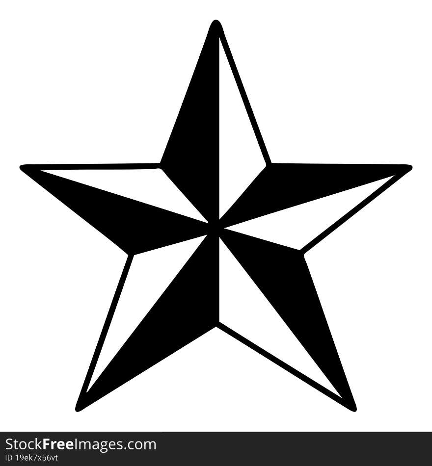 black line tattoo of a star