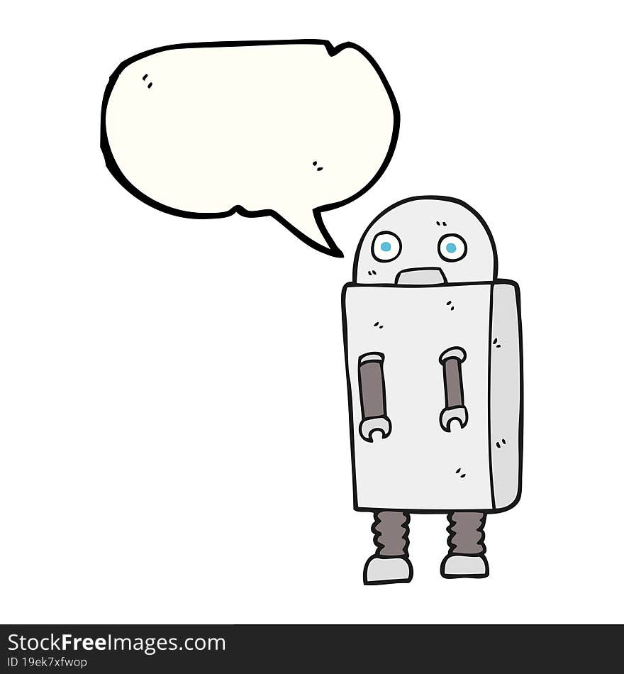 speech bubble cartoon robot