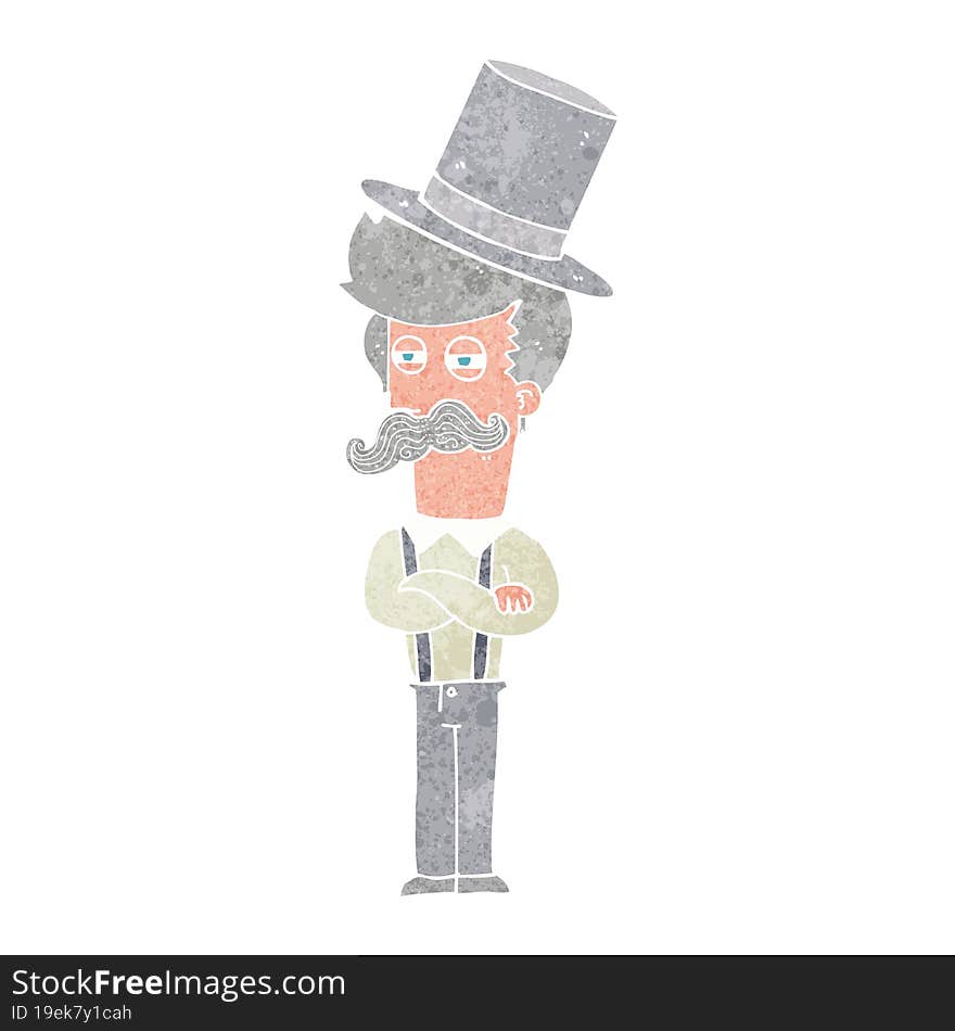 cartoon man wearing top hat