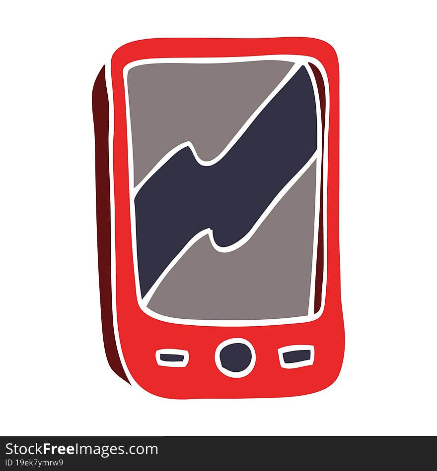 cartoon doodle of a red mobile phone