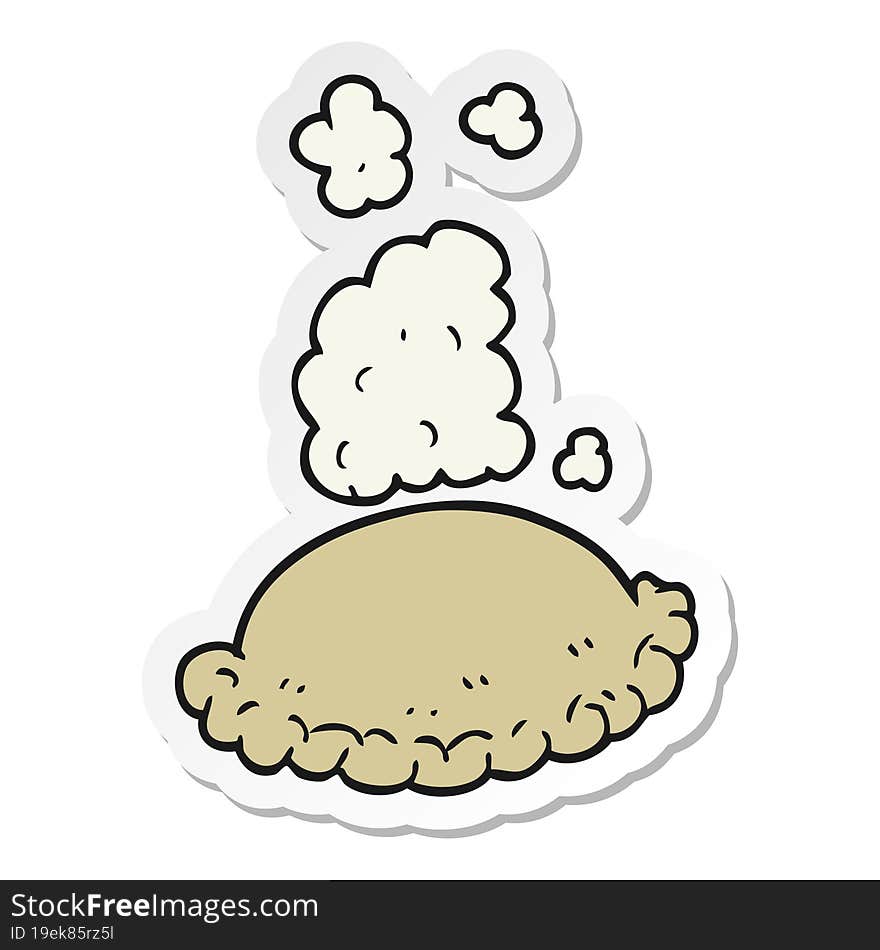 sticker of a cartoon baked pasty