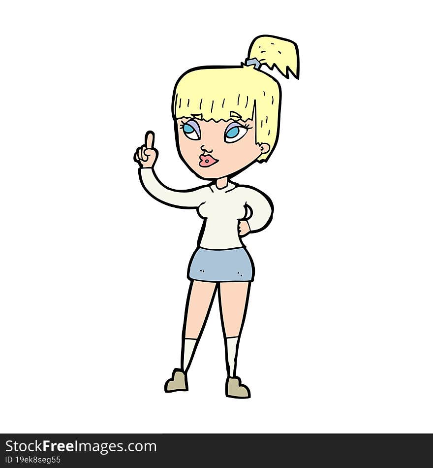 cartoon attractive girl with idea