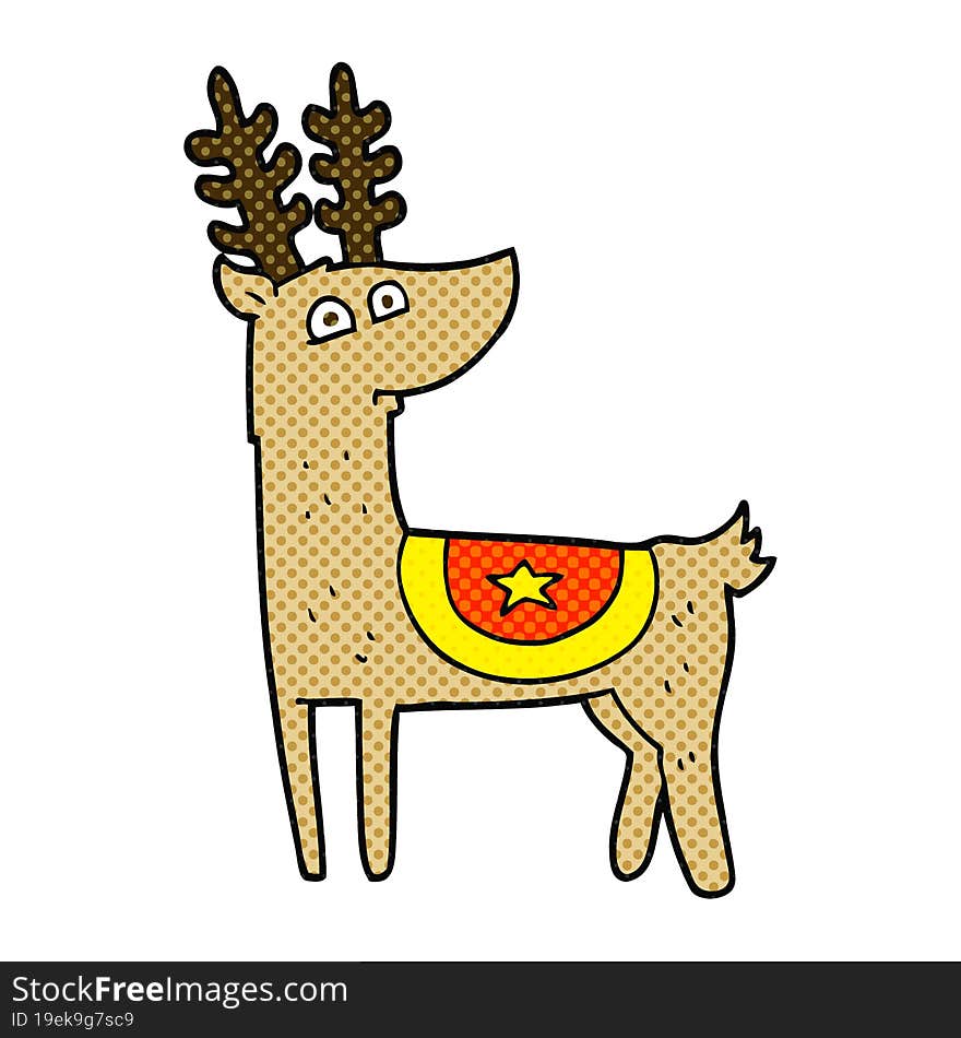 freehand drawn cartoon reindeer