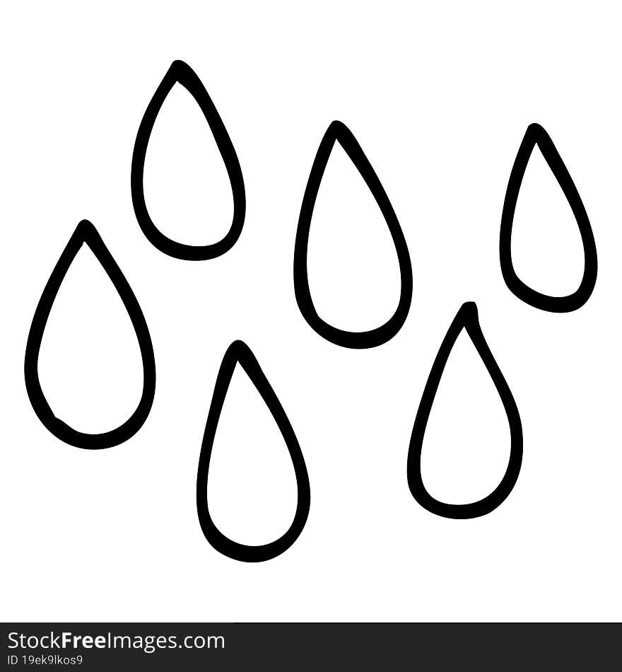 Line Drawing Cartoon Rain Drops