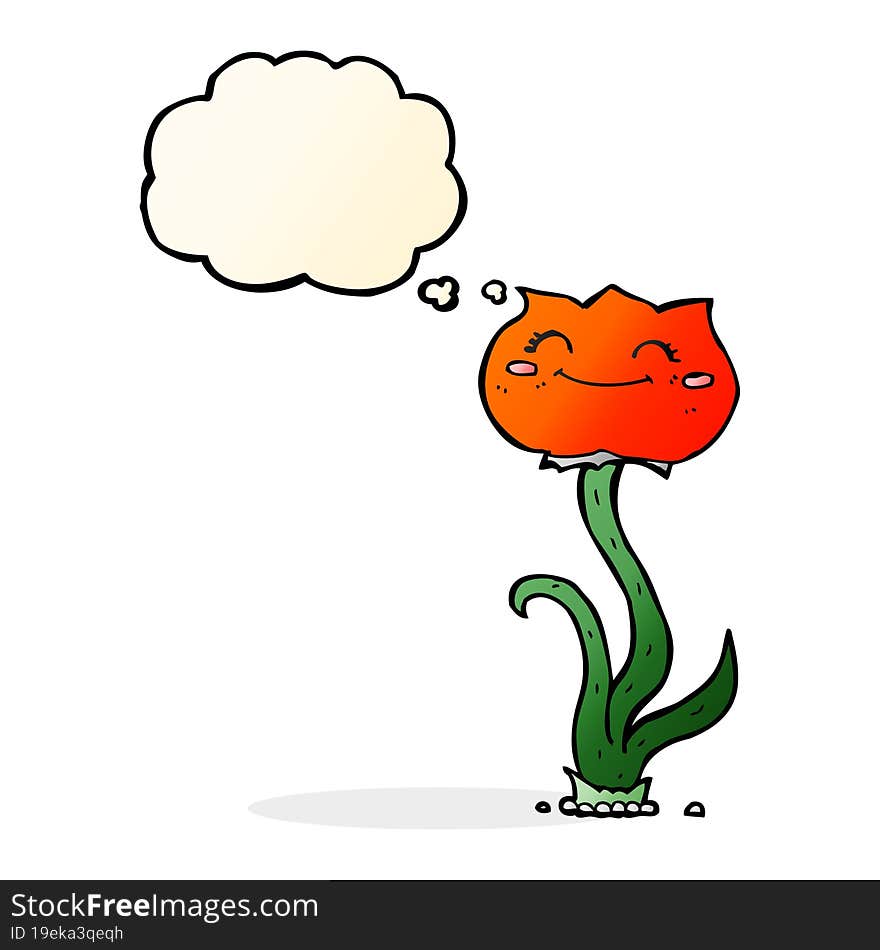 Cartoon Flower With Thought Bubble