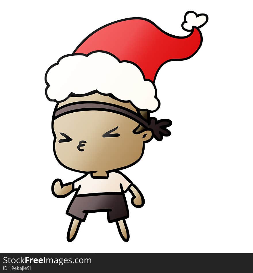 christmas gradient cartoon of kawaii boy