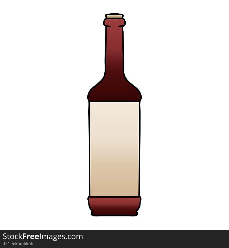 quirky gradient shaded cartoon wine bottle