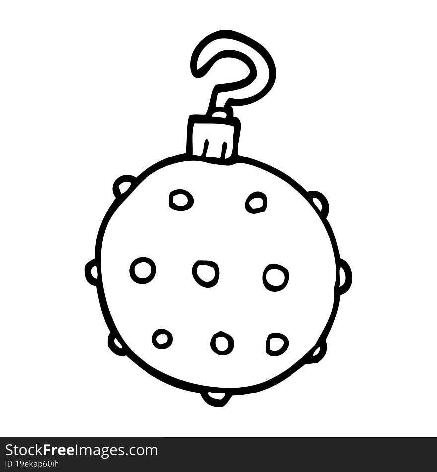 line drawing cartoon red bauble